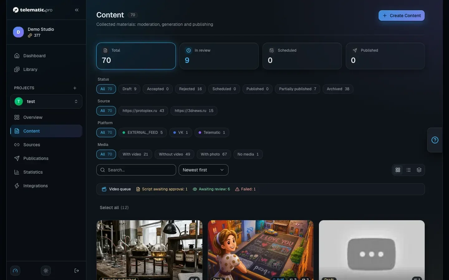 Content feed