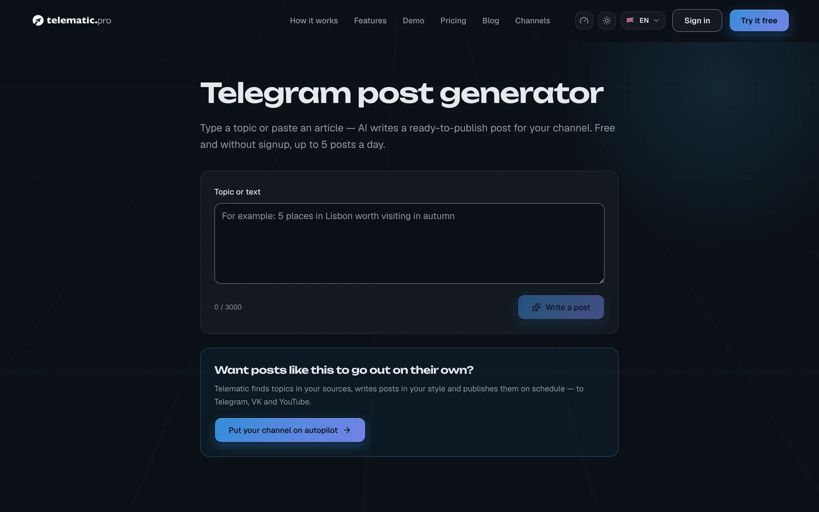 Free post generator