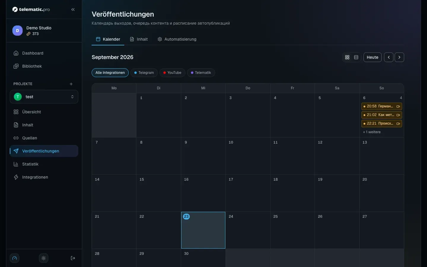 Veröffentlichungskalender