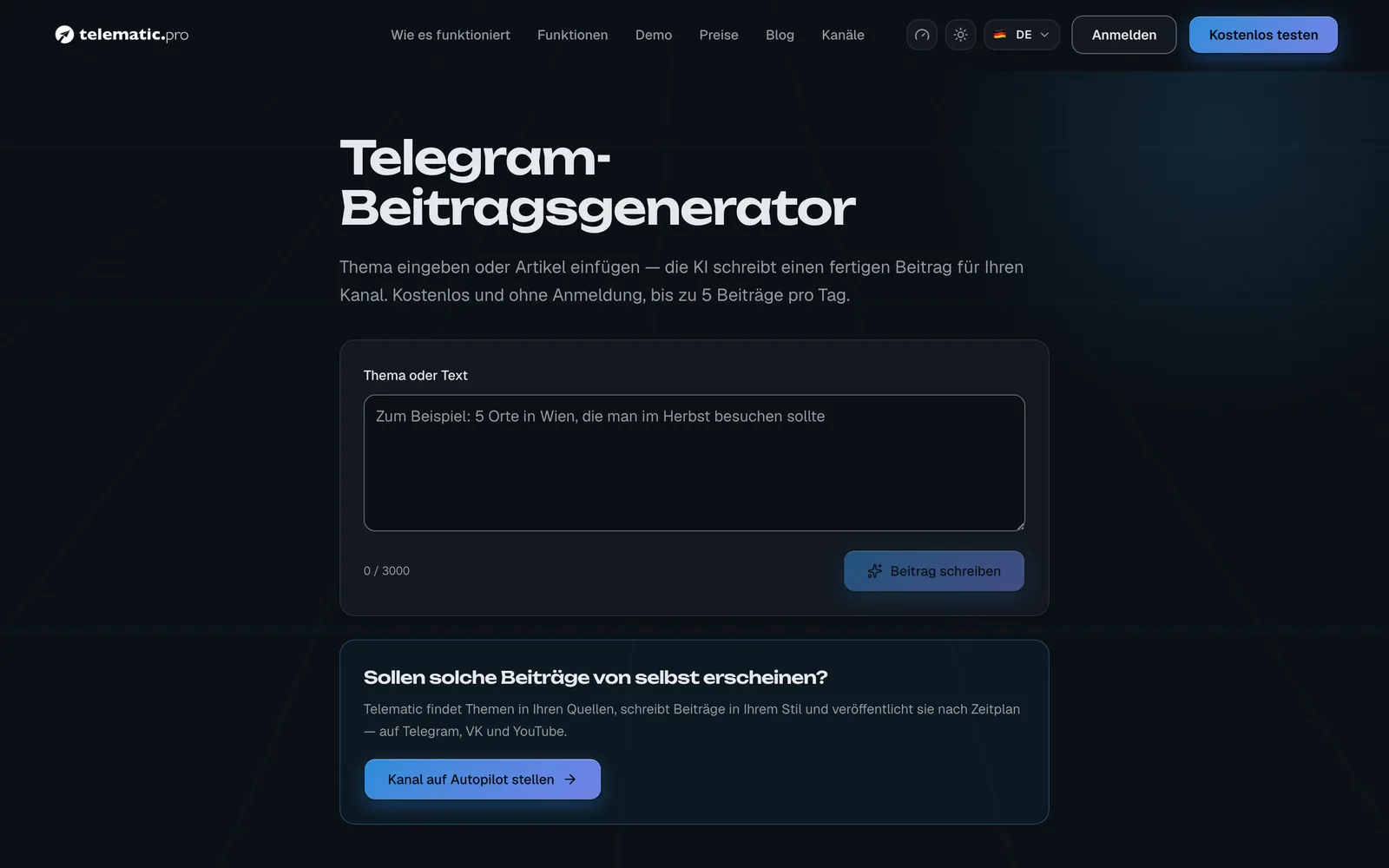 Kostenloser Post-Generator