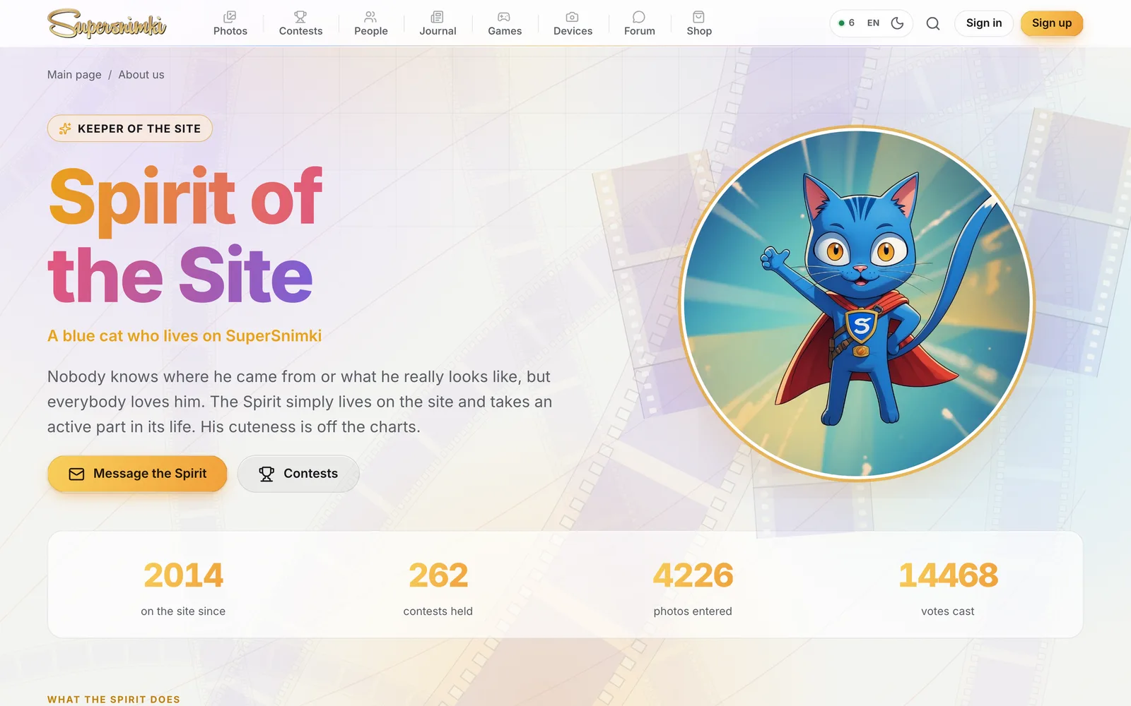 The Spirit of the Site’s page